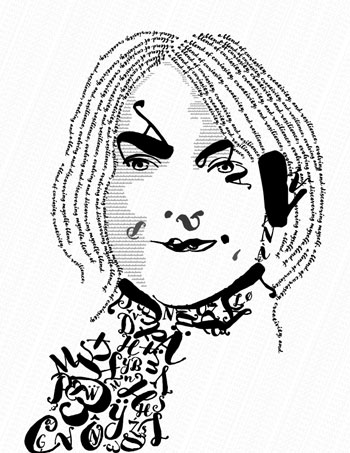 Documentation of Typographic Portrait design illustration