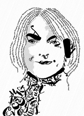 Typographic self-portrait illustration